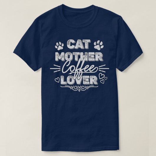 Kat Moeder Koffie Lover 191 T-shirt (Design voorkant)