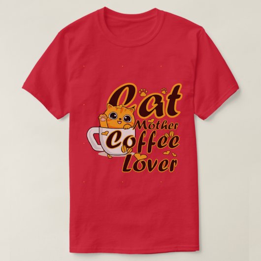Kat Moeder Koffie Lover 317 T-shirt (Design voorkant)