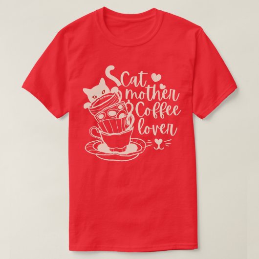 Kat Moeder Koffie Lover 83 T-shirt (Design voorkant)