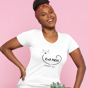 Kat Moeder Liefde Vorm en Eenvoudig Script T-shirt