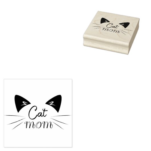 Kat Moeder Liefhebber Moeder Mam Kat Schattige Fun Rubberstempel (Gestempeld)