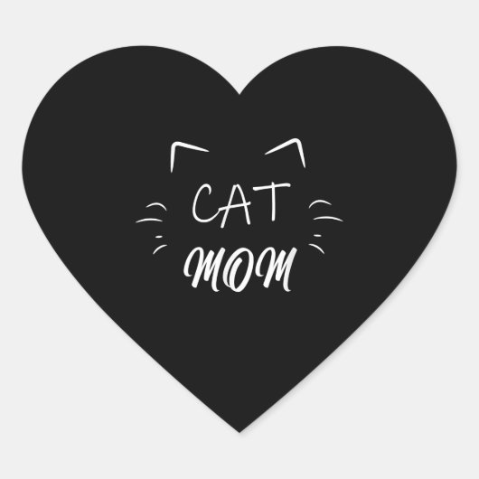 Kat Moeder Liefhebbers | Moederdag Cat | Pet Lover Hart Sticker (Voorkant)