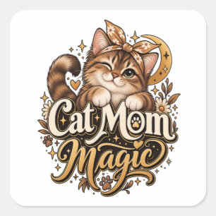 Kat Moeder Magie Sticker   Cute Kat Moeder Decal