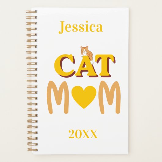Kat Moeder Met Oranje Tabby Ongedateerd Planner (Voorkant)