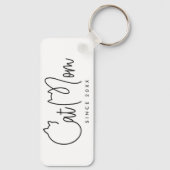 Kat Moeder Modern Chic Speels en Leuke Typografie Sleutelhanger (Achterkant)