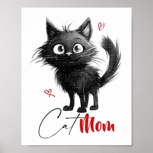 Kat Moeder Moederdag Cadeaus Poster (Voorkant)