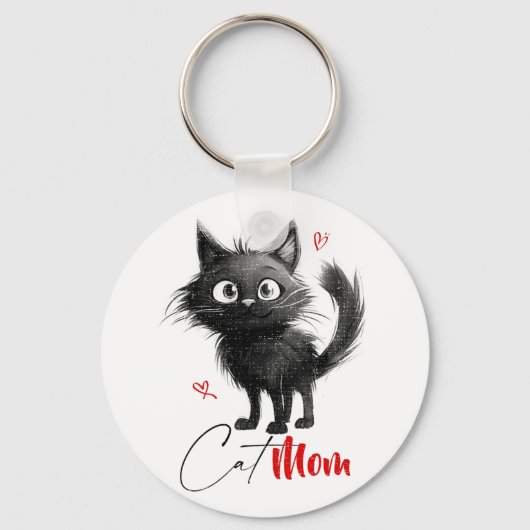 Kat Moeder Moederdag Cadeaus Sleutelhanger (Voorkant)