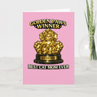 Kat Moeder Moederdag kaart – Golden Paws Winnaar B