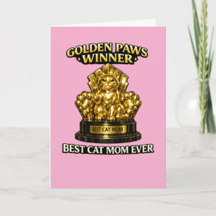 Kat Moeder Moederdag kaart – Golden Paws Winnaar B