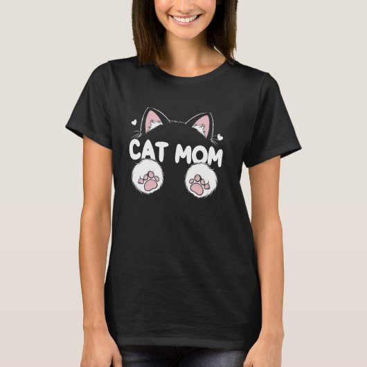 Kat moeder Neko Lucky Kitten Kat minnaar Paws Ea T-shirt (Voorkant)