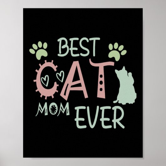 Kat Moeder Ooit Schattige Miauw Eerste Moederdag Poster (Voorkant)