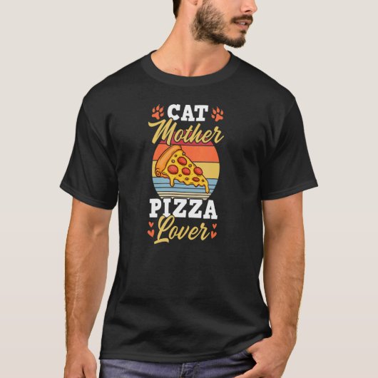 Kat Moeder Pizza Cat Mam Moederdag T-shirt (Voorkant)