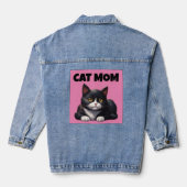 KAT MOEDER SCHATTIGE DENIM JAS DENIM JACKET (Achterkant)