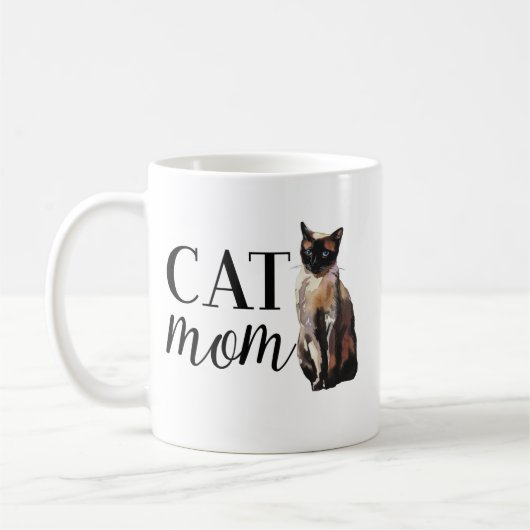 Kat Moeder Siamese Kat Koffiemok (Links)