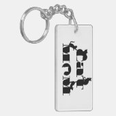 Kat Moeder Silhouet Typografie Sleutelhanger (Voorkant Links)