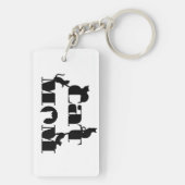 Kat Moeder Silhouet Typografie Sleutelhanger (achterkant)