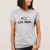Kat moeder T-shirt Kattenpoot en vrouwen hand prin (Voorkant)