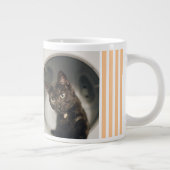 Kat moeder Twee foto gestreepte pastel Grote Koffiekop (Rechts)