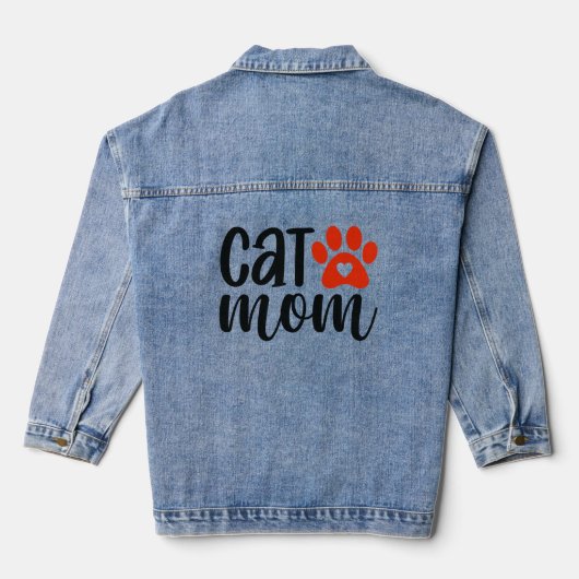 Kat Moeder Vrouwen Denim Jas Denim Jacket (Achterkant)
