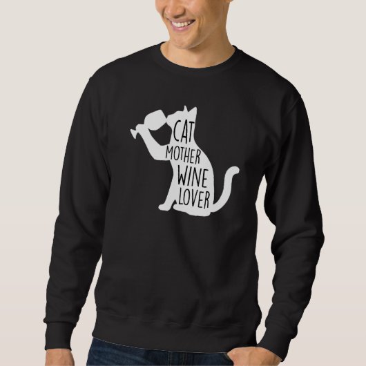 Kat Moeder Wijn Kerstmis Womens Pet Cat Wine Trui (Voorkant)