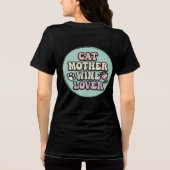 Kat Moeder Wijnliefhebber - Grappige en stijlvolle Tri-Blend Shirt (Achterkant)
