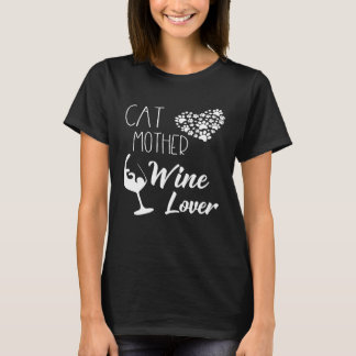 Kat Moeder Wijnliefhebber Shirt Hart Vol Pootjes K