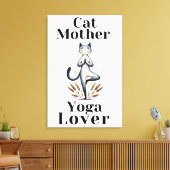 Kat Moeder Yoga Liefhebber illustratie Canvas Afdruk (Insitu (Woonkamer))