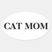 Kat Moederstickers Ovale Sticker (Voorkant)