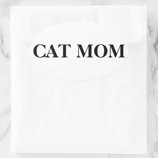 Kat Moederstickers Ovale Sticker (Tas)