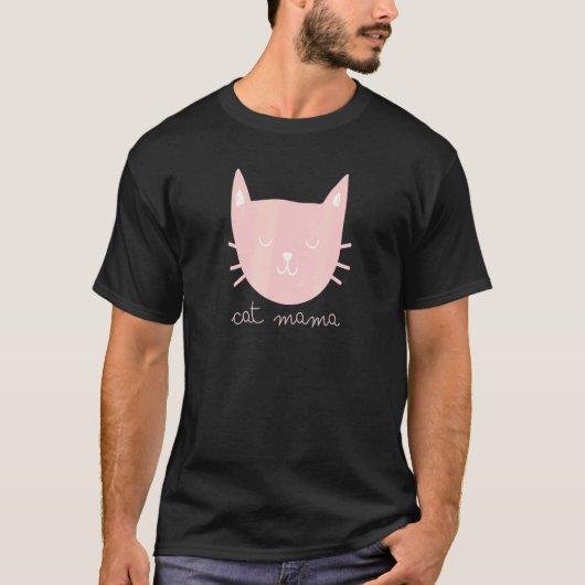 Kat Moedertje kat Roze Kitten T-shirt (Voorkant)