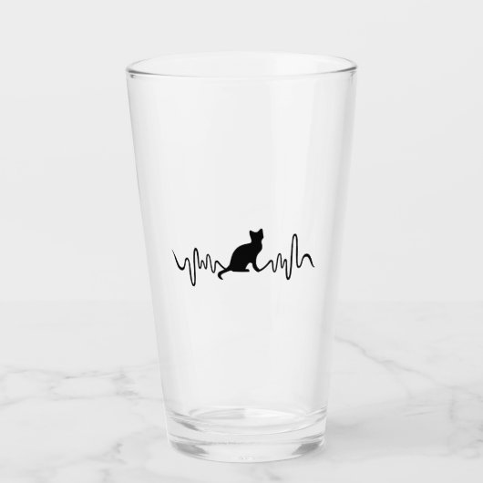 Kat Mok - Kat Hartslag Koffie Mok Glas (Voorkant)