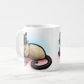 Kat-Mok - Siamese patroonpatroon Koffiemok (Voorkant links)