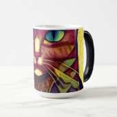 Kat moroccan mosaic abstract art pattered kat magische mok (Voorkant rechts)