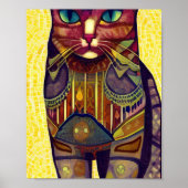 Kat moroccan mosaic abstract art pattered kat poster (Voorkant)