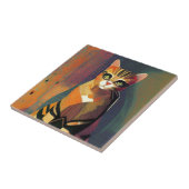 Kat moroccan mosaic abstract art portret kat tegeltje (Zijkant)