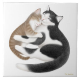 Kat Motherly Love Tile Tegeltje