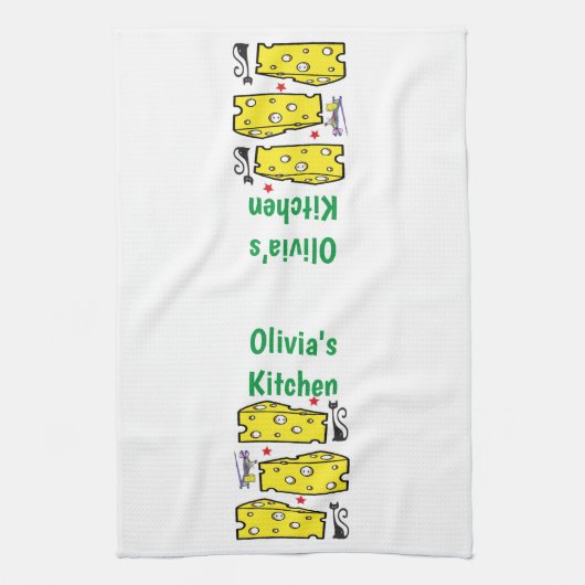 Kat Mouse Kitchen Hand Towel Theedoek (Verticaal)