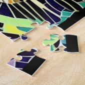 Kat mozaïek multicolor mooie kat geluiden  legpuzzel (Zijkant)