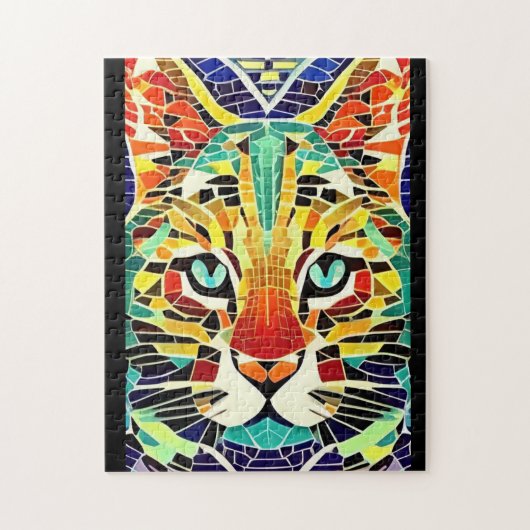 Kat mozaïek multicolor mooie kat geluiden  legpuzzel (Verticaal)