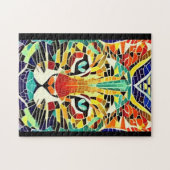 Kat mozaïekmooie meerkleurige katten stemmen legpuzzel (Horizontaal)