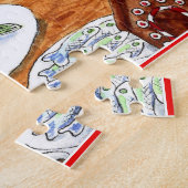 Kat, muis-kerstpuzzel legpuzzel (Zijkant)