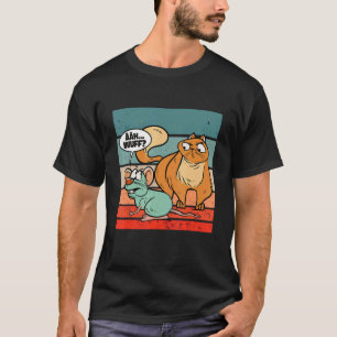 Kat muis oranje spraakballon humor spanning cartoo t-shirt