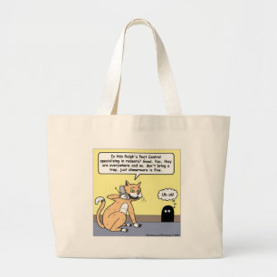 Kat & Muis Servies Grappige Cartoon Cadeaus & T-sh Grote Tote Bag