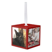 Kat Multiple Photos Meowy kerstgerei Decoratie (Achter hoekig)