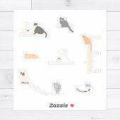 Kat muur meubel sticker vel