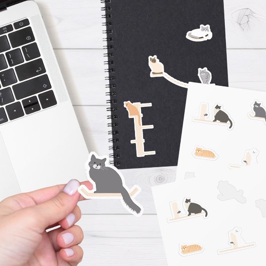 Kat muur meubel sticker vel