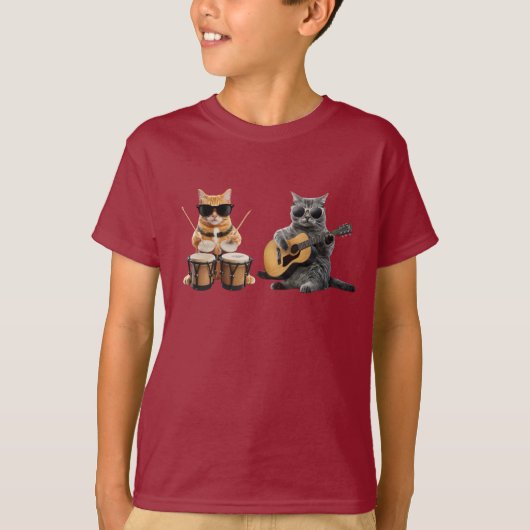Kat Muziek Duo Kinderen T-shirt (Voorkant)