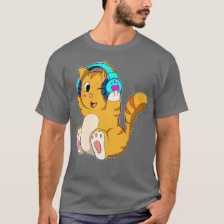 Kat Muziek met Hoofdtelefoon T-shirt