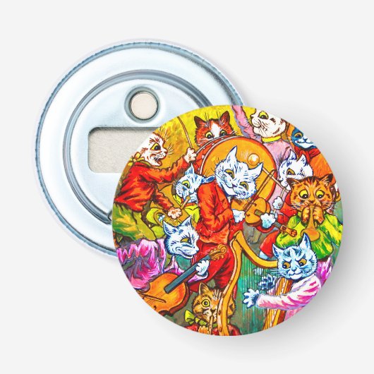 Kat Muziekband Button Flesopener (Voorkant)