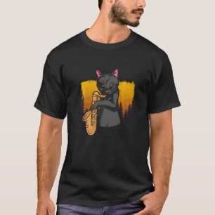 Kat Muzikant Muziekinstrument Muziek Saxofoon T-shirt